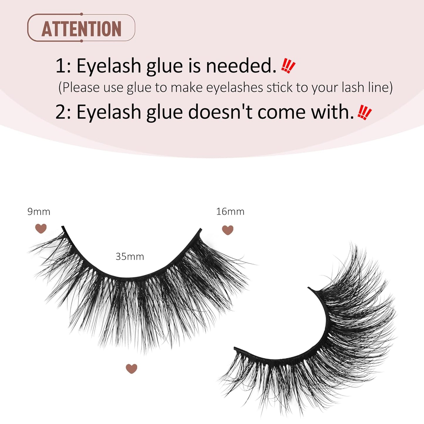 Lashes Mink False Eyelashes Natural Wispy Lashes Soft Faux Mink Lashes Fluffy False Lashes 16MM A04