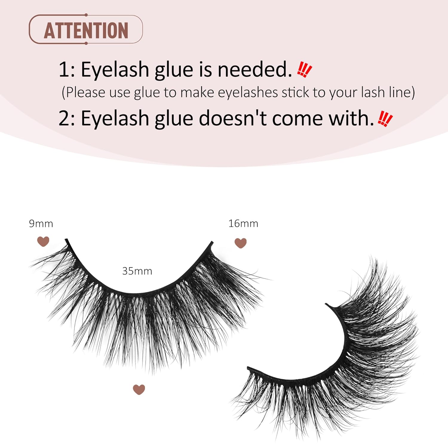 Lashes Mink False Eyelashes Natural Wispy Lashes Soft Faux Mink Lashes Fluffy False Lashes 16MM A04
