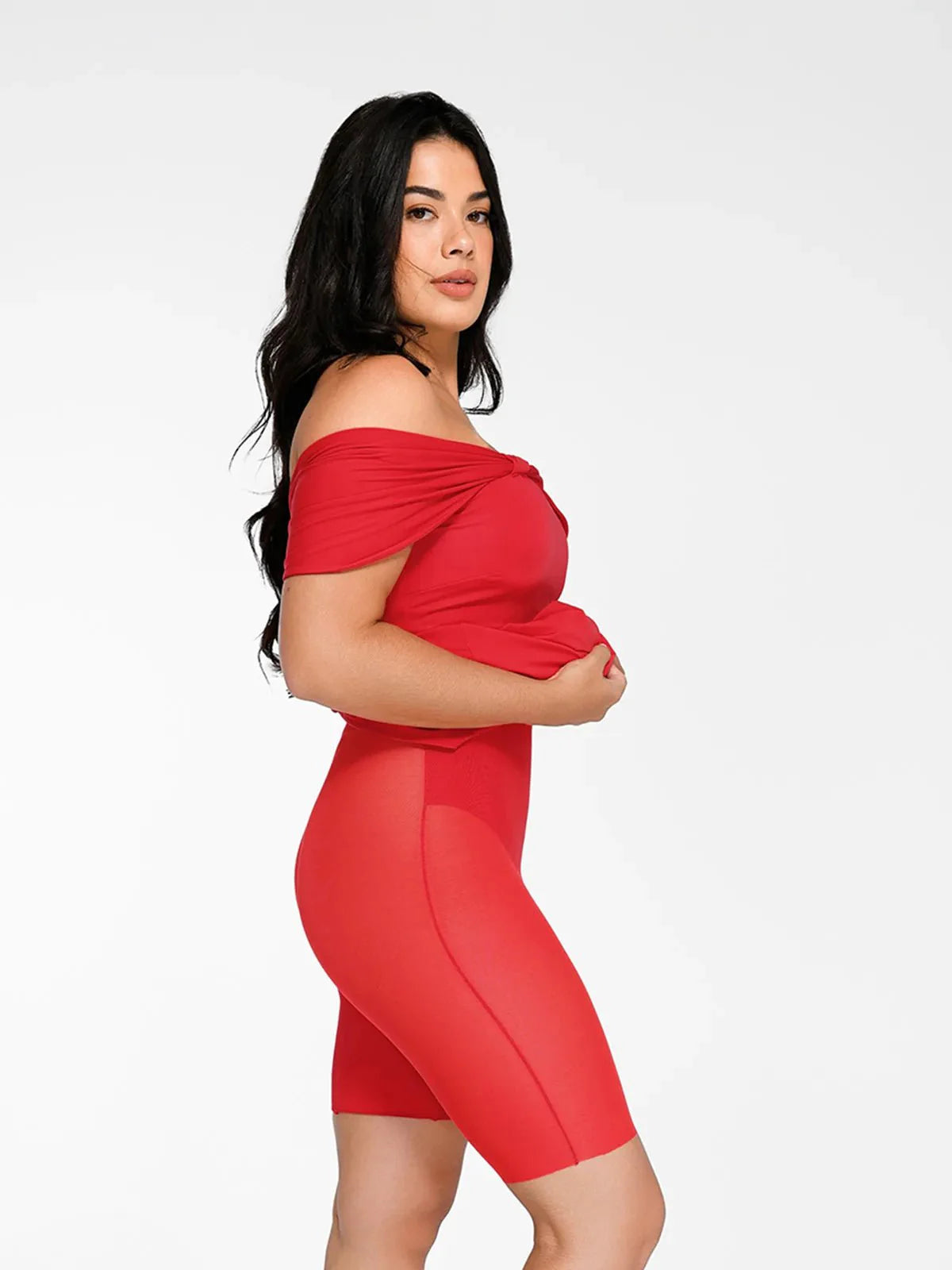 Shapewear Off-The-Shoulder Slim Column Maxi Dress