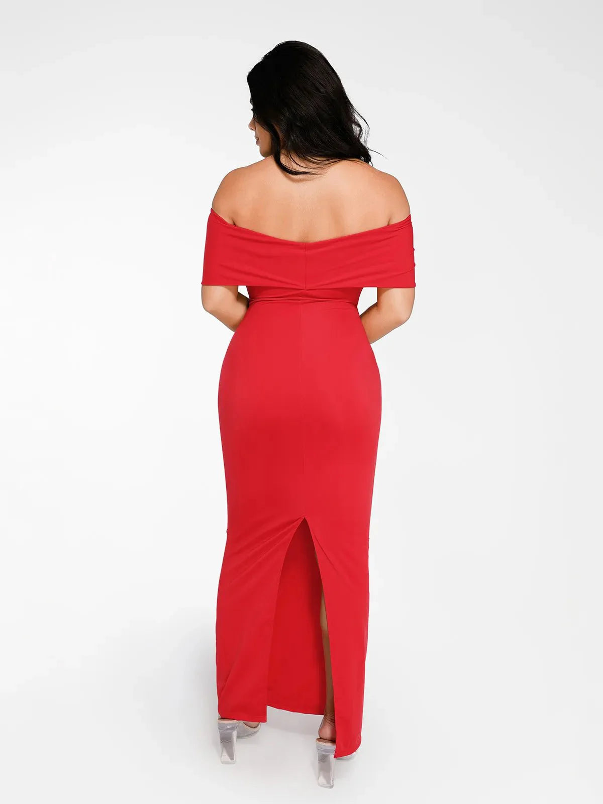 Shapewear Off-The-Shoulder Slim Column Maxi Dress